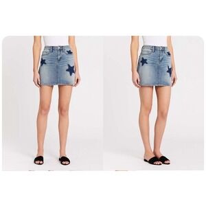 Current Elliott Fiola Star Patch Denim Mini Skirt Women's 24 Y2K Streetwear